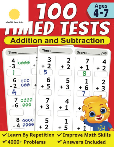 100 timed tests for addition - 100,