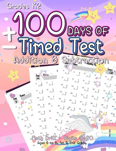 100 timed tests for addition - 100,